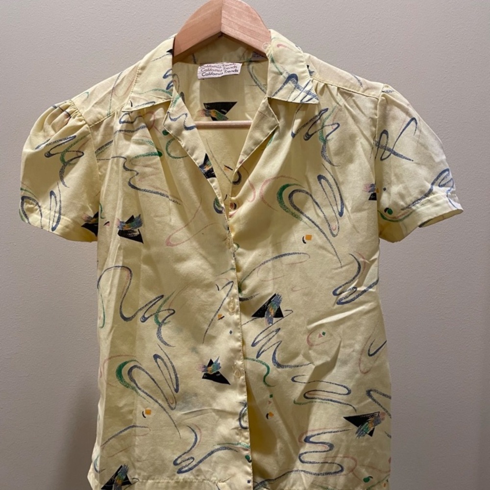 90s notch collar short sleeve shirt